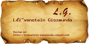 Lövenstein Giszmunda névjegykártya
